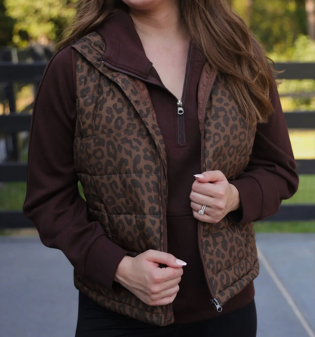 Leopard Coco Puffer Vest