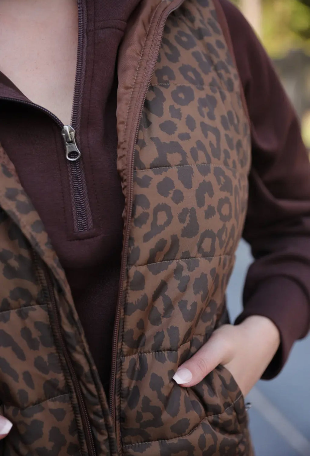 Leopard Coco Puffer Vest