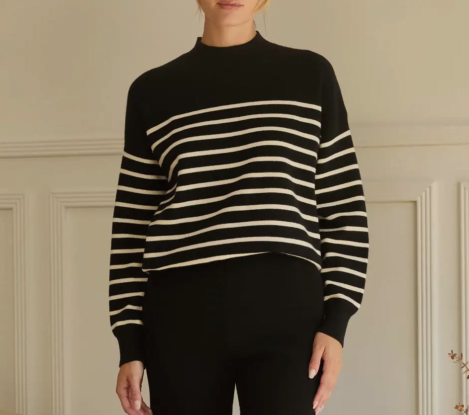 Black/Cream Striped Sweater