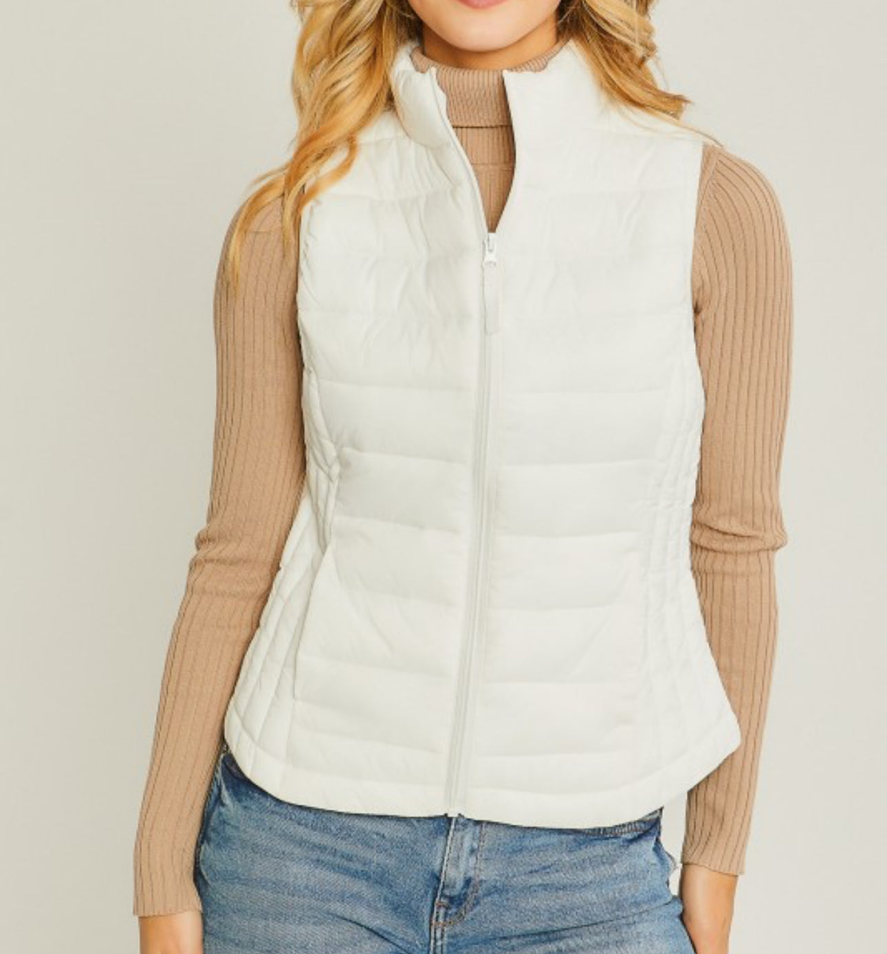 White Lightweight Puffer Vest