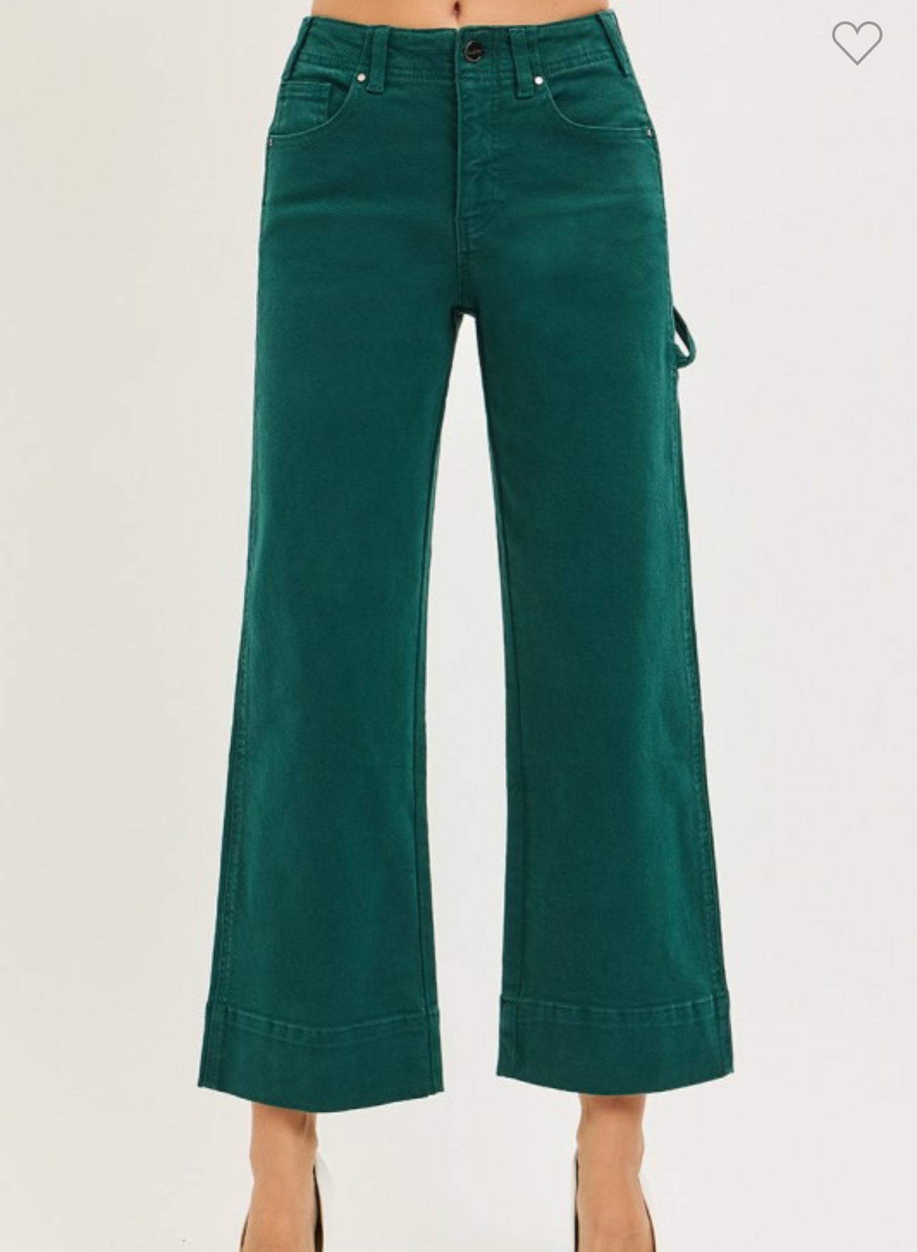 Risen Hunter Green Crop Jeans