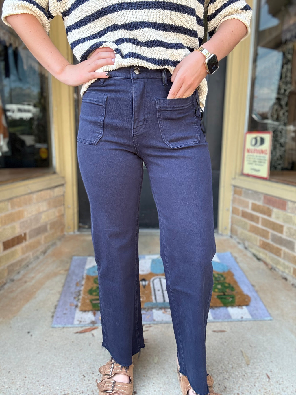 Mica Navy Crop Jeans