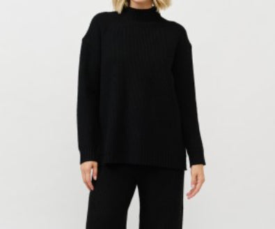 Black Mock Neck Sweater
