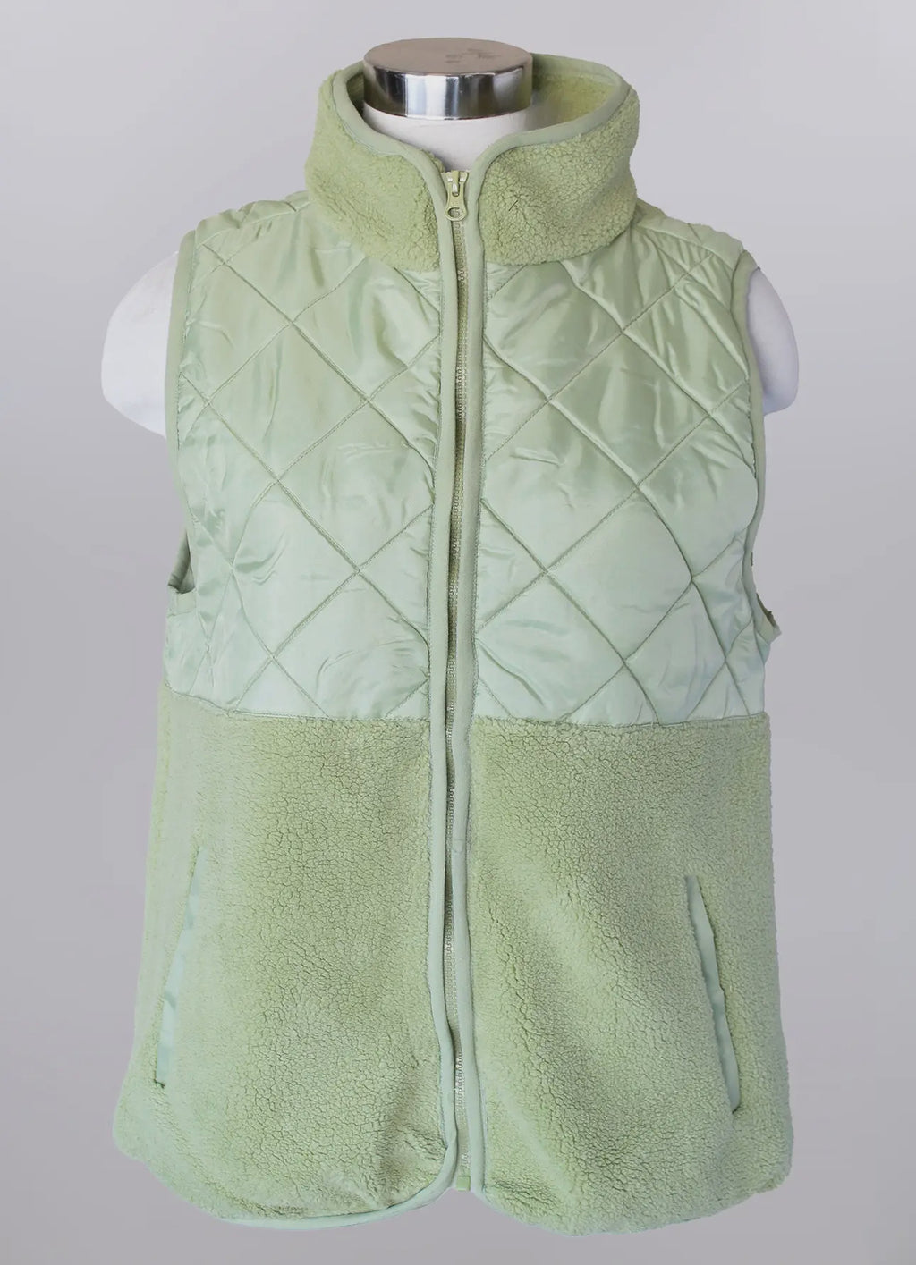 Kiwi Quilted Sherpa Vest