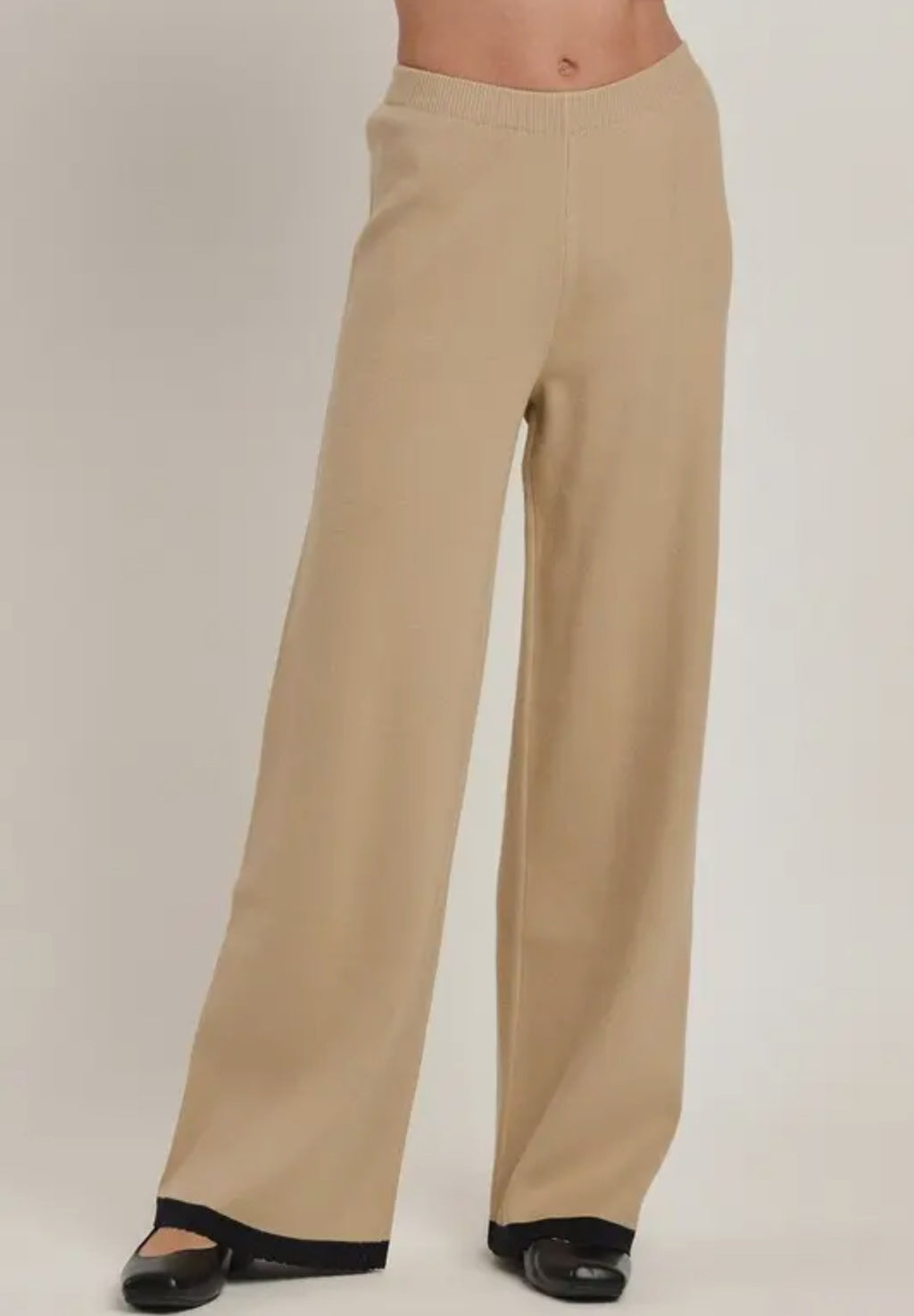 Taupe/Black Scalloped Pants