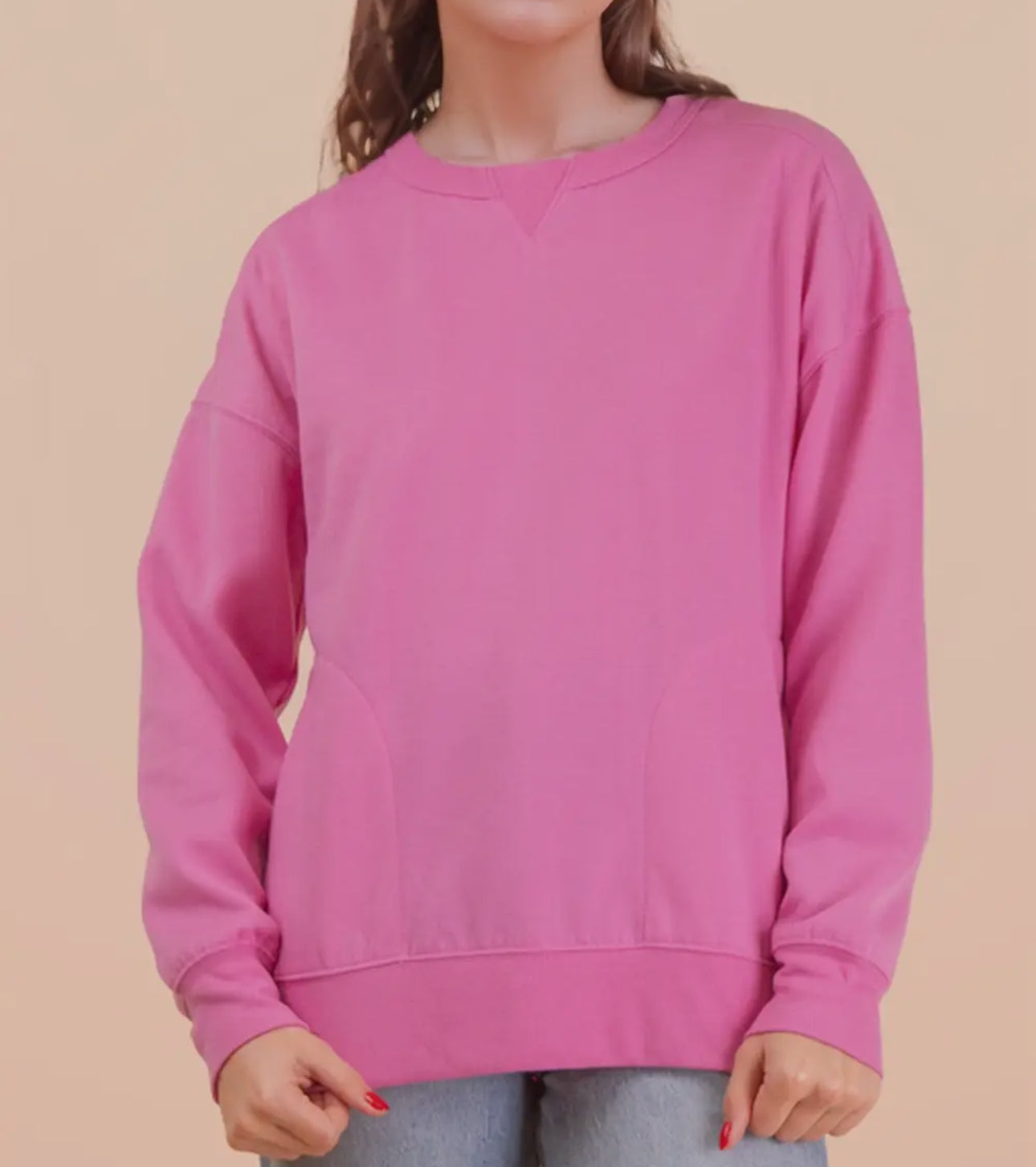 Pink Oversized Knit Top