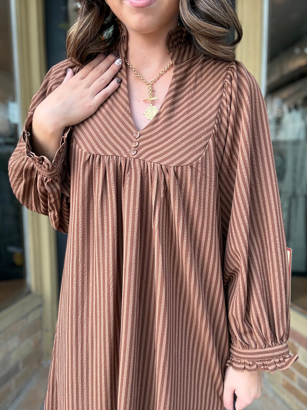 Cappuccino Lines Dress
