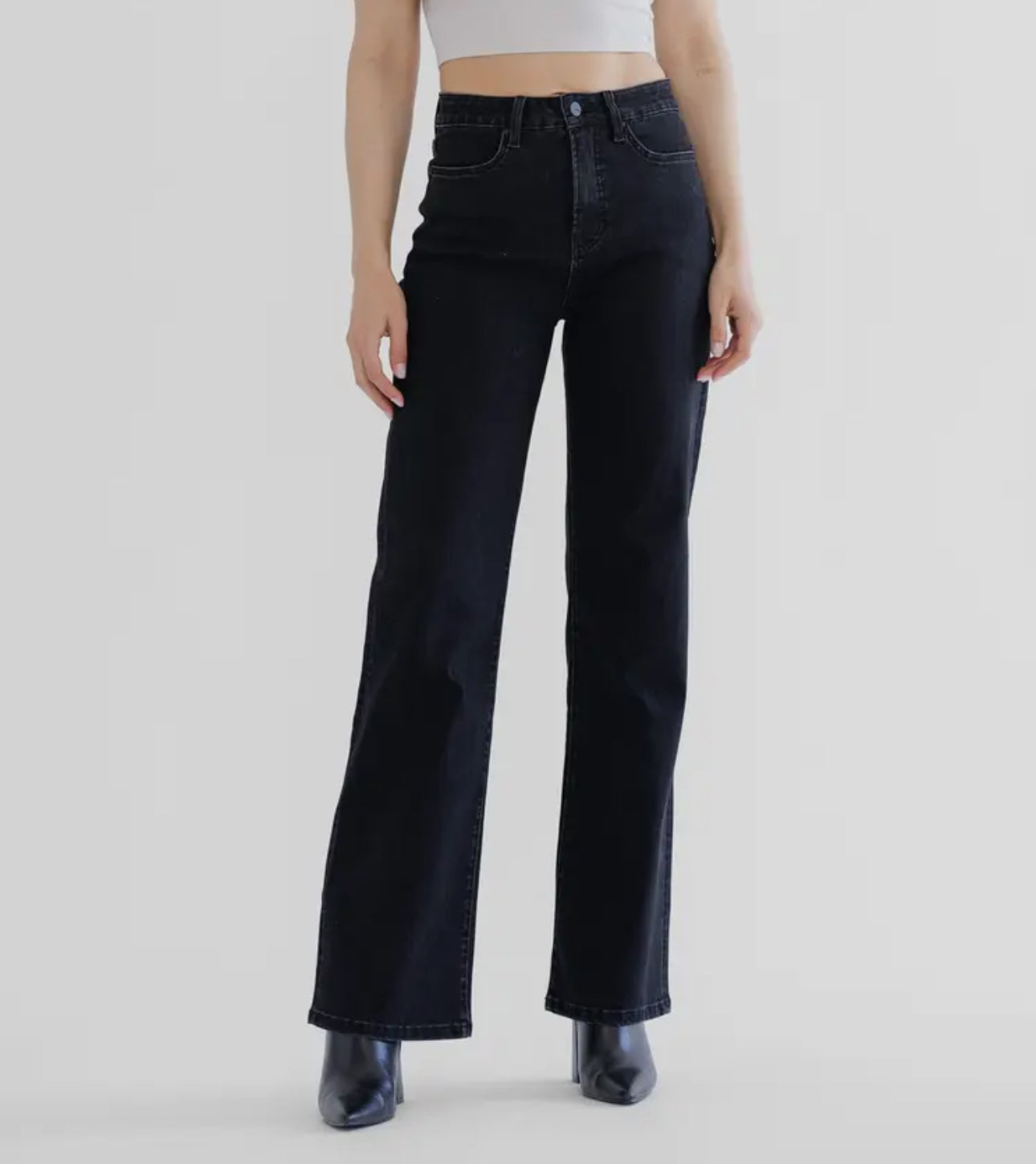 Mica Ink Black Wide Leg Jeans