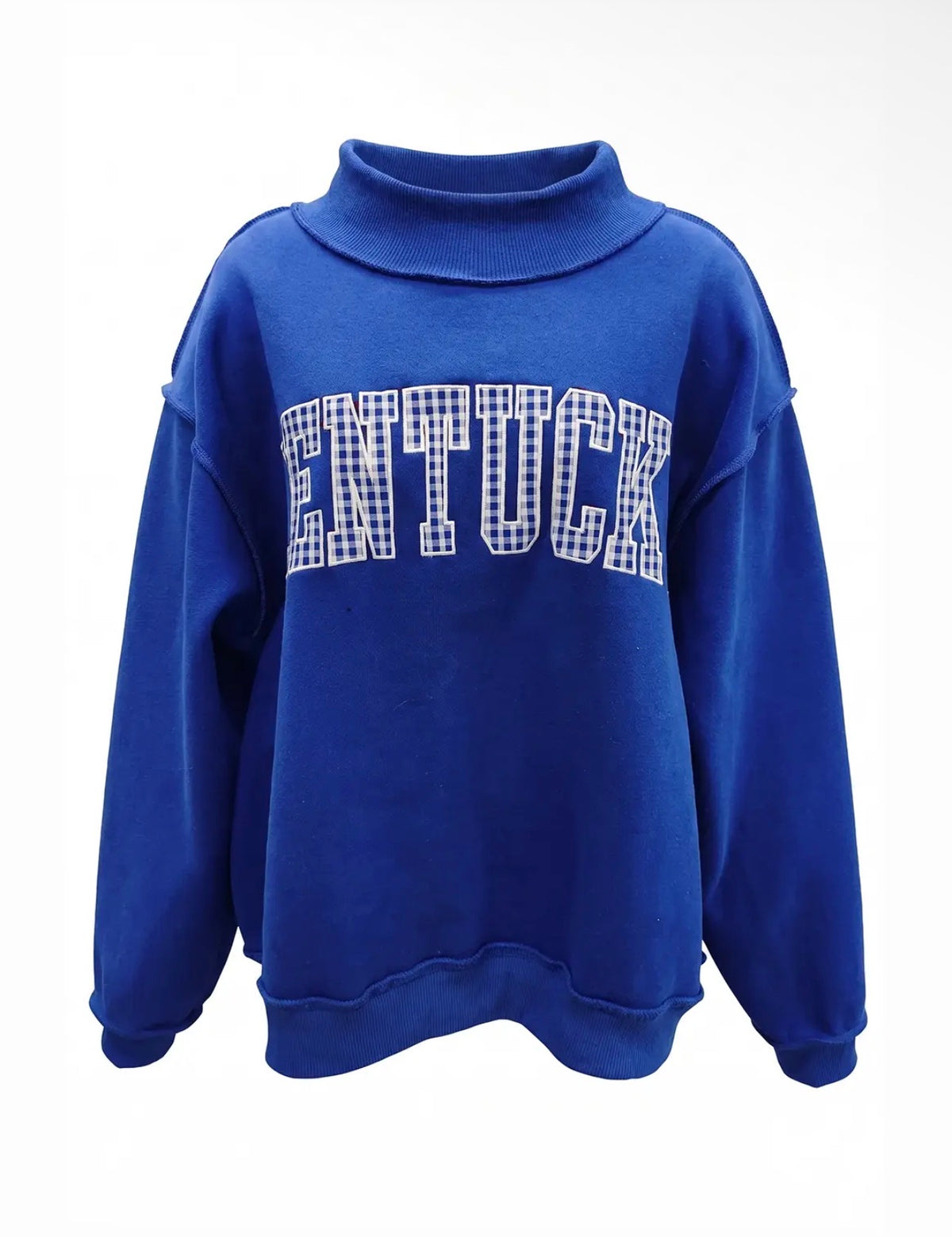 Kentucky Gingham Mock Neck Sweatshirt
