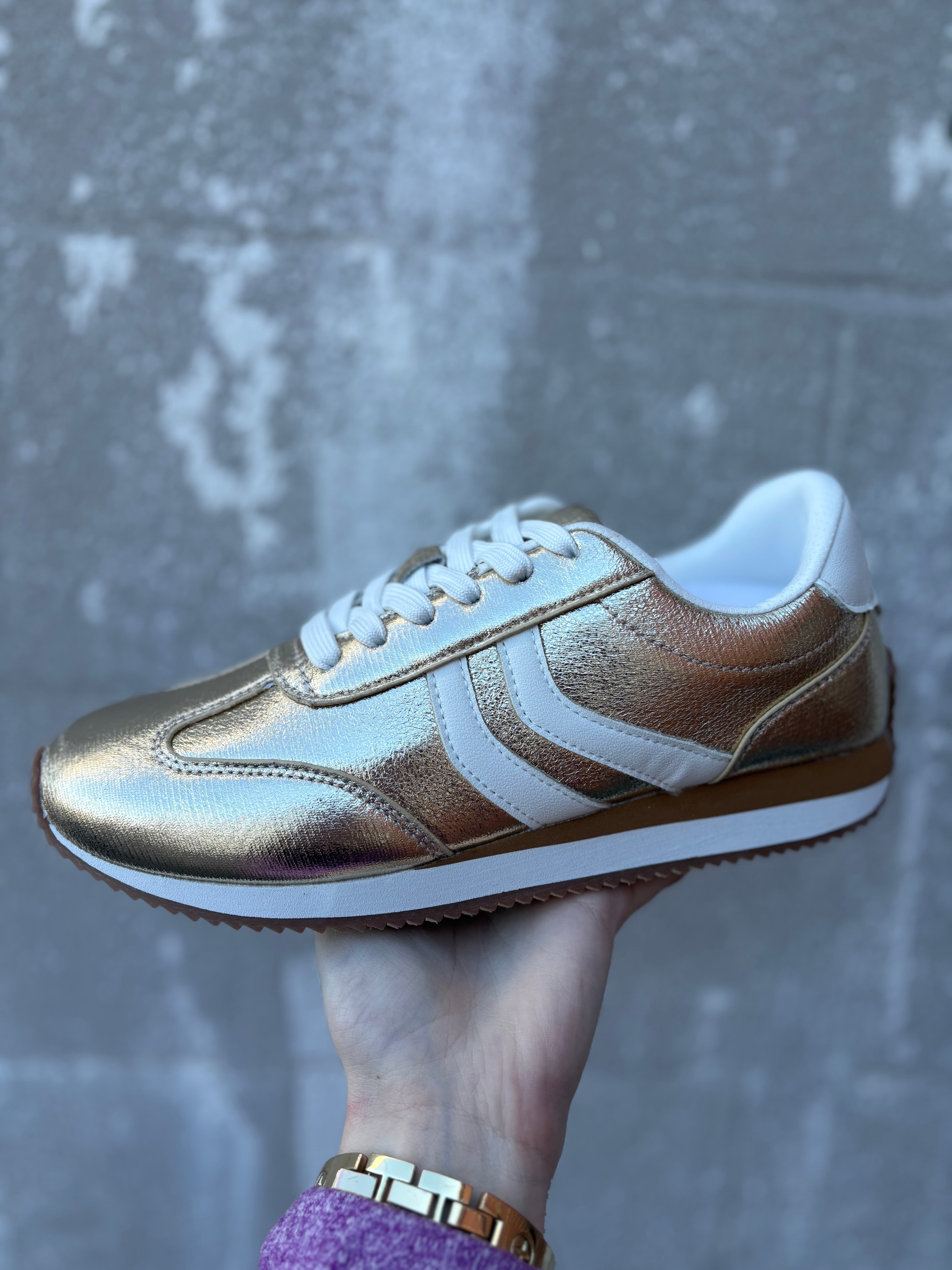 Corkys Gold Metallic Sneakers