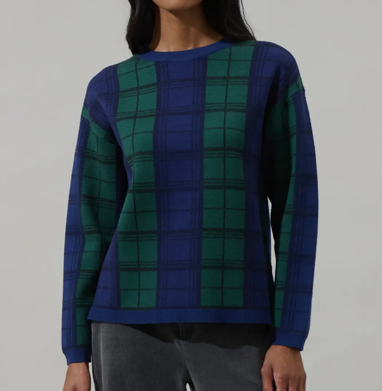 Emerald Multi Plaid Sweater