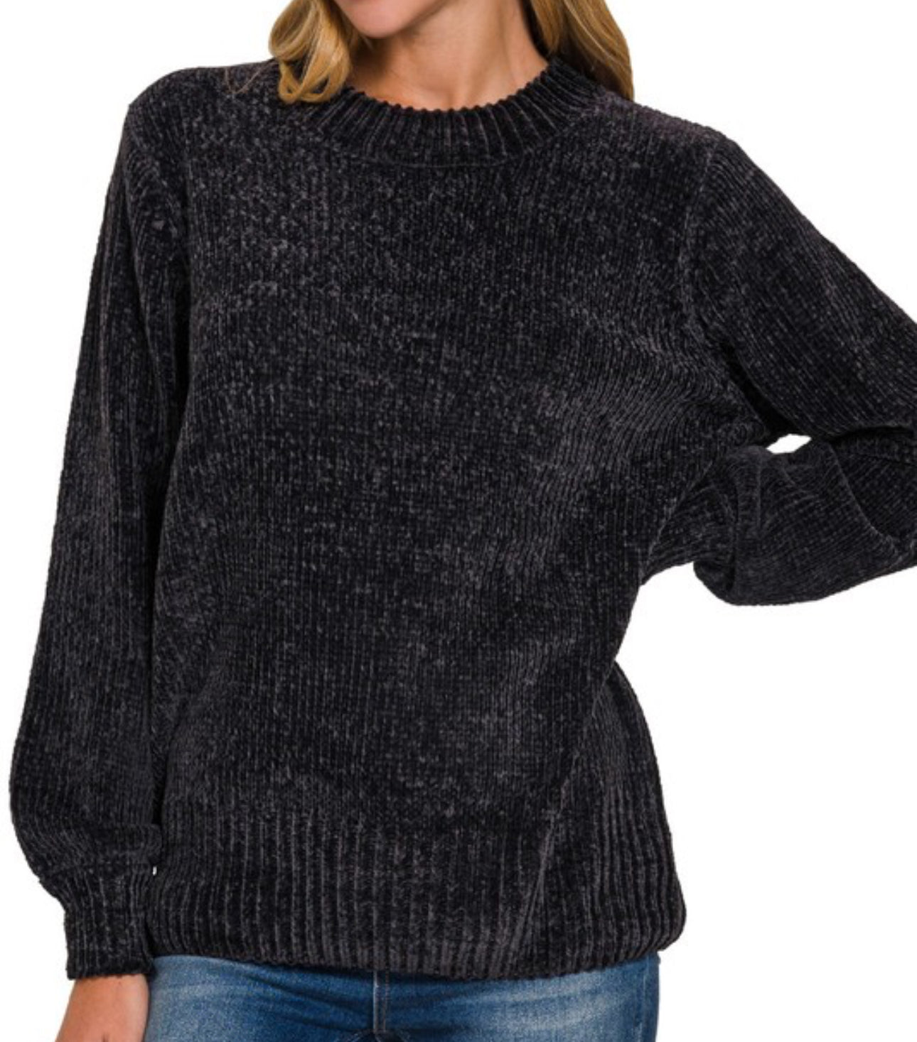 Black Chenille Sweater