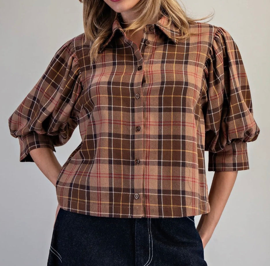 Plaid About You Blouse