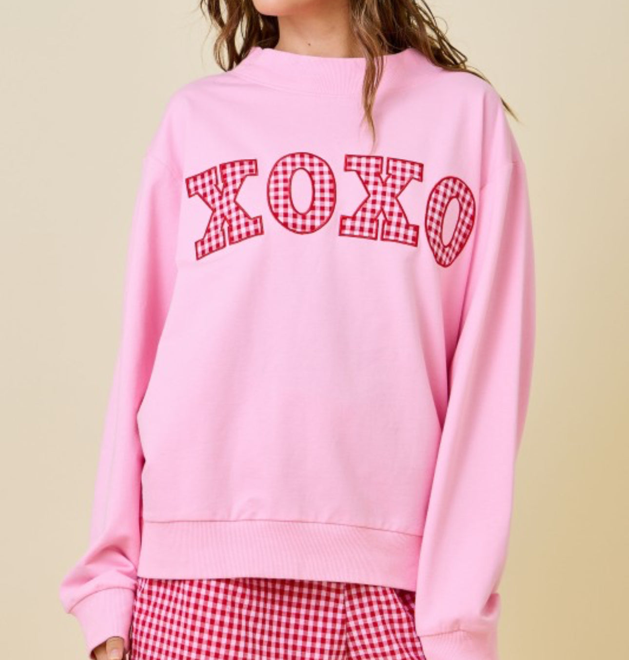 Mock Neck Xoxo Sweatshirt