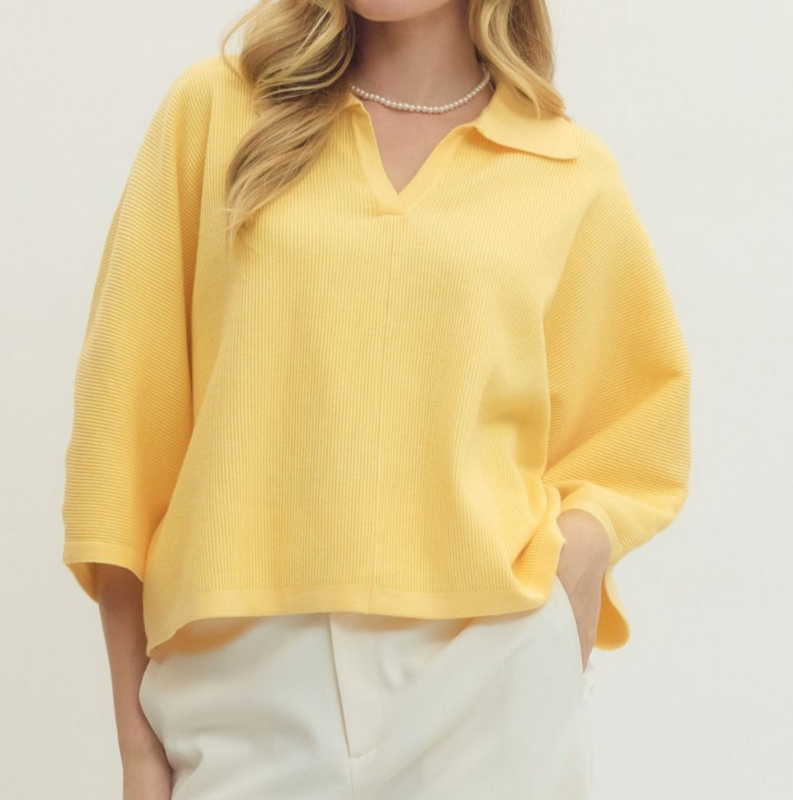 Butter V Neck Knit Top