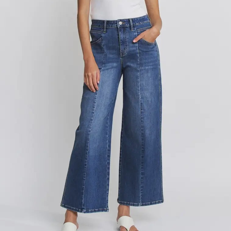 Mica Seamed Wide Leg Ankle Jean