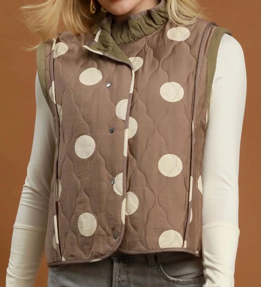 Olive + Dot Reversible Vest