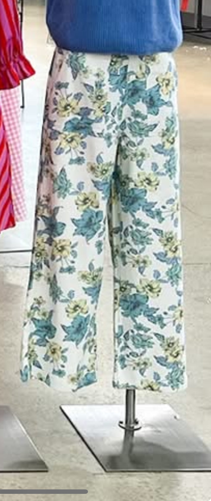 Blue/ Yellow Floral Jean Pants