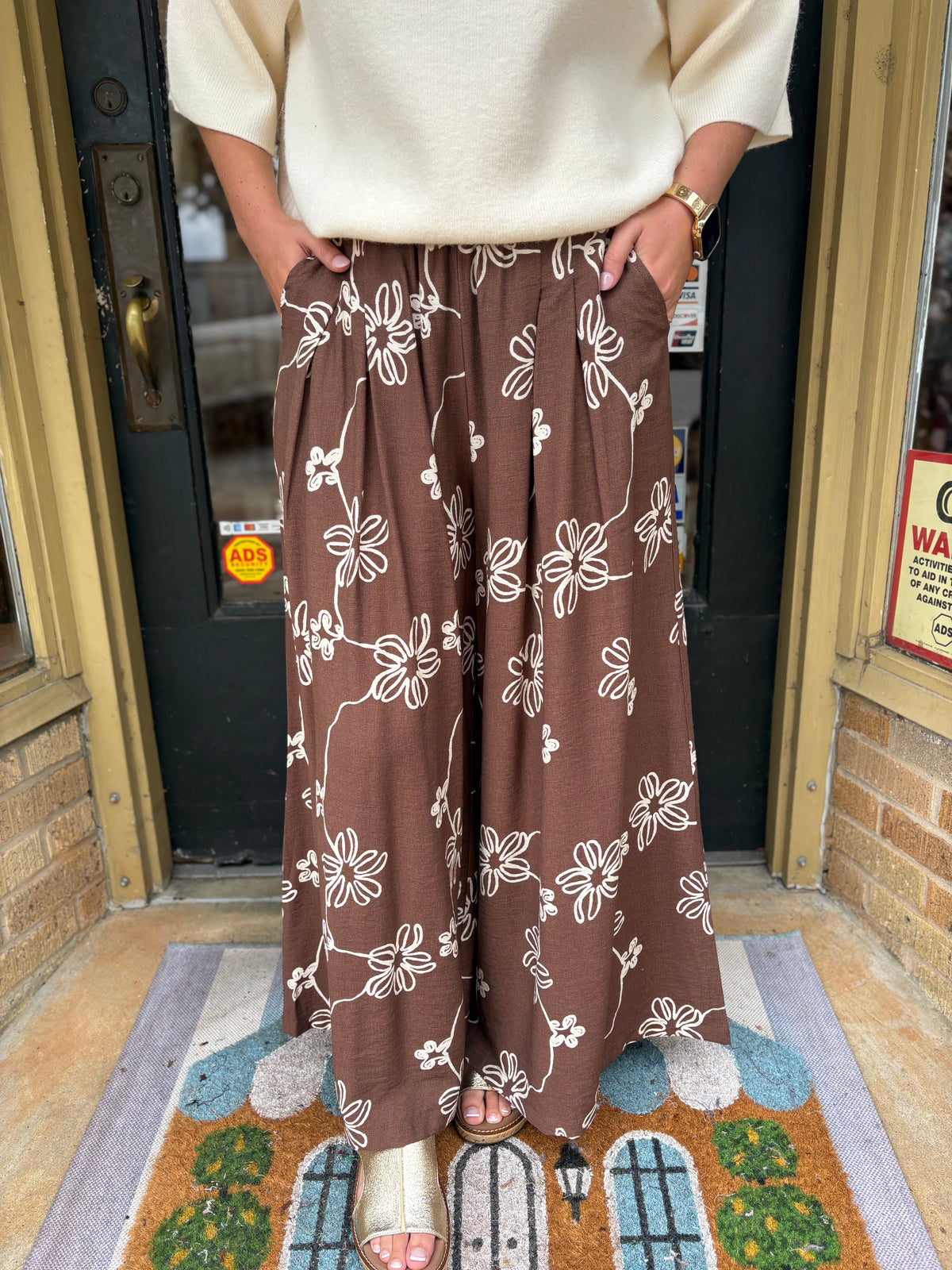Café Fleur Pants- Chocolate