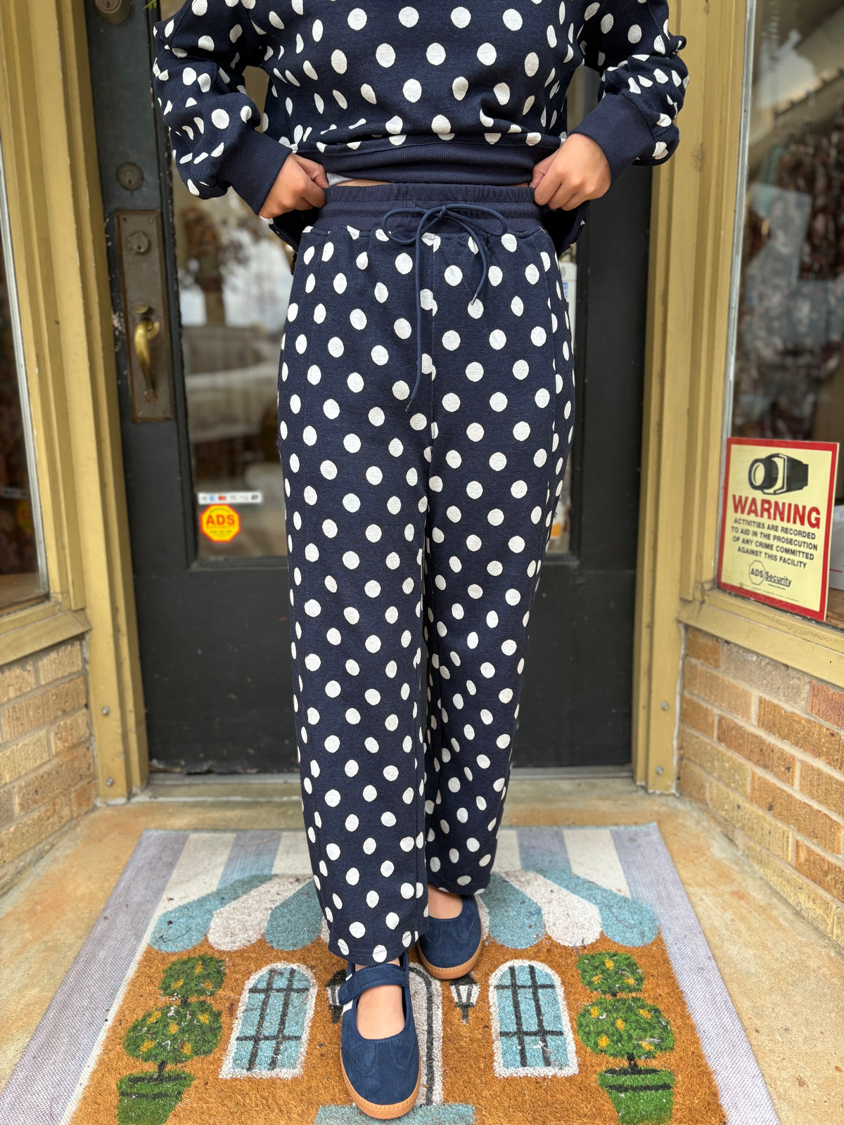 Polka Party Barrel Pants- Navy