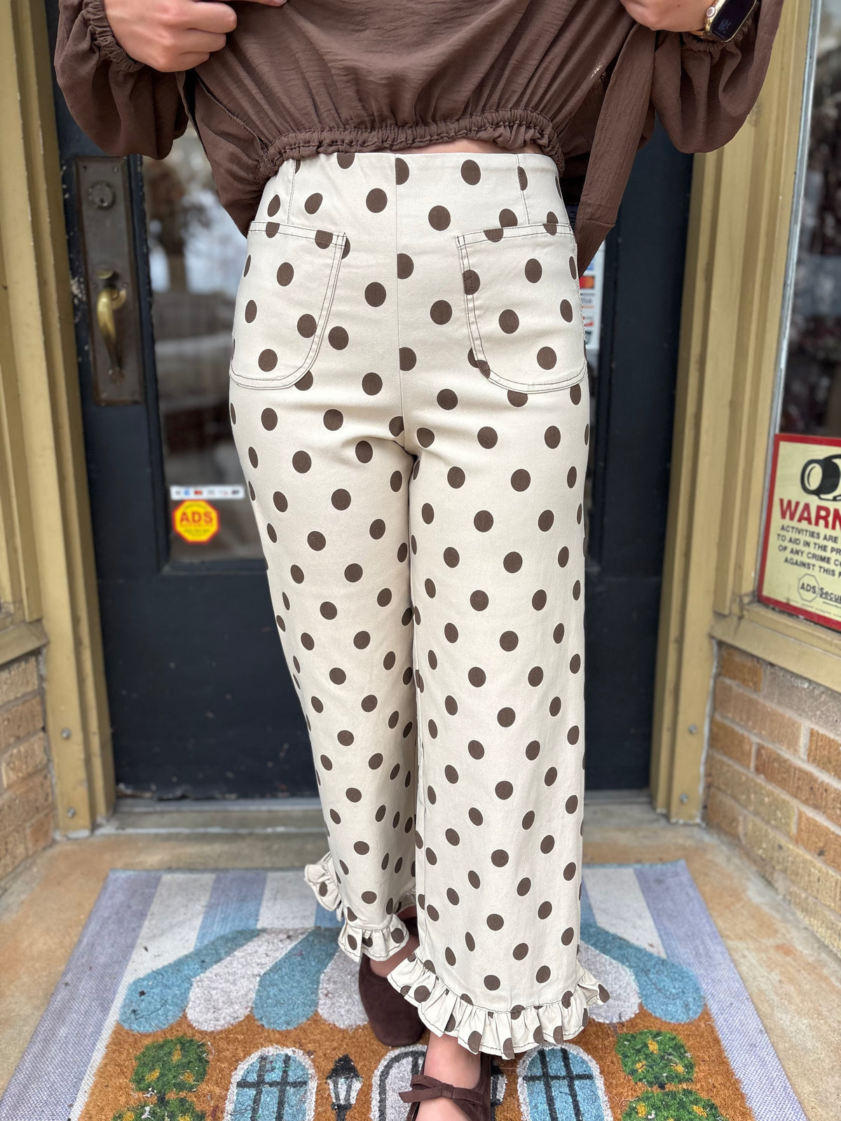 Chocolate Chip Ruffle Pants