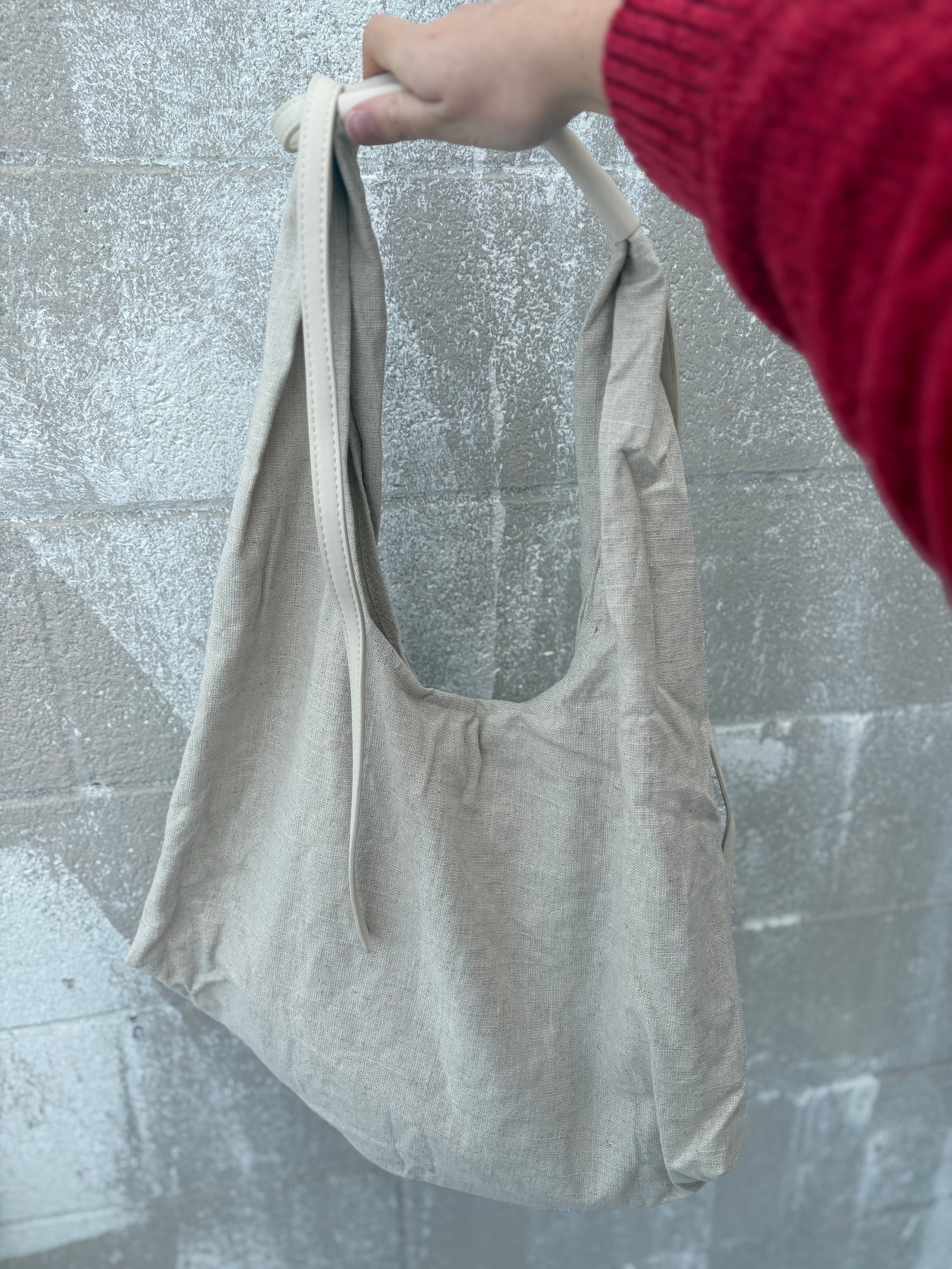 BC White Linen Bag